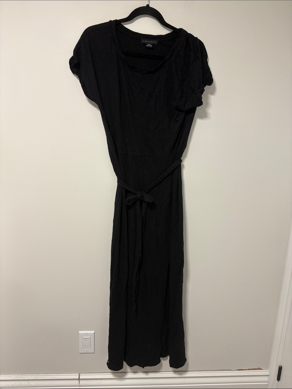 sanctuary T-shirt dress with tie waist and side slit